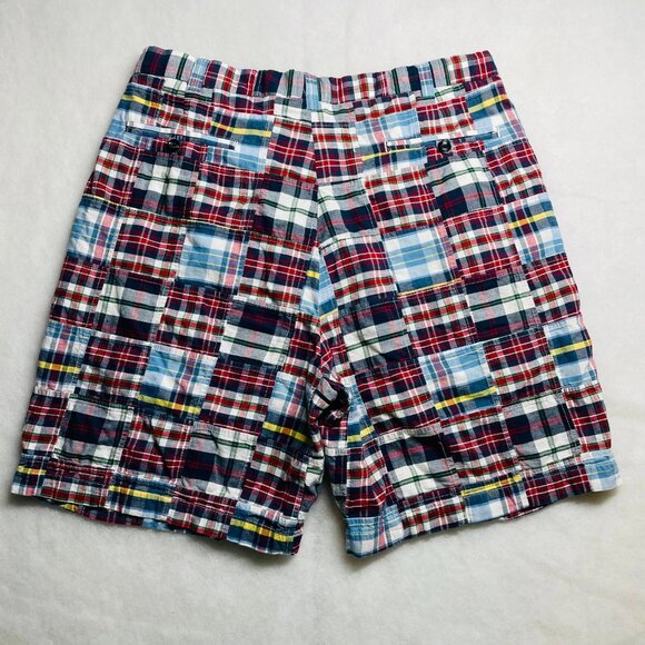 Jos. A. Bank Mens Multicolor Patchwork Madras Plaid Preppy Shorts Size 36 - Picture 2 of 9